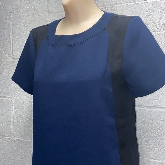 J.crew navy blue and black blouse 2 - Picture 2 of 5